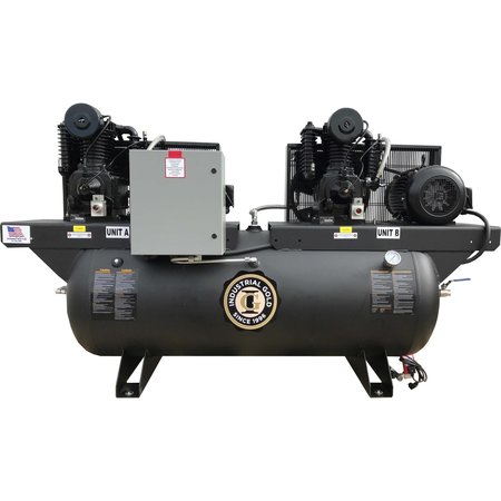 INDUSTRIAL GOLD 5Hp, 208-230V, 1 Phase, 60Hz, Duplex Air Compressor, 120 Gallon DCI521E120H-P